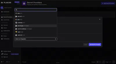 Plakar Control Plane — secret providers